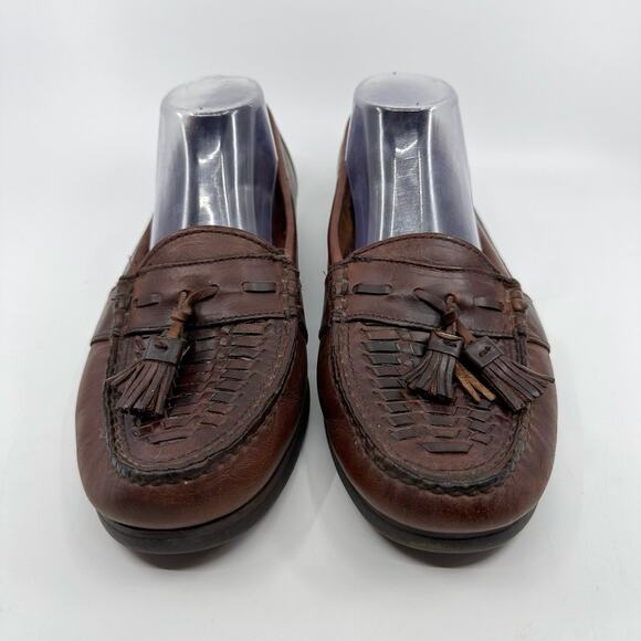 Dockers Tassel Loafer Slip On Flats Dress Shoes Leather Brown Mens Size US 9.5 - Picture 2 of 7